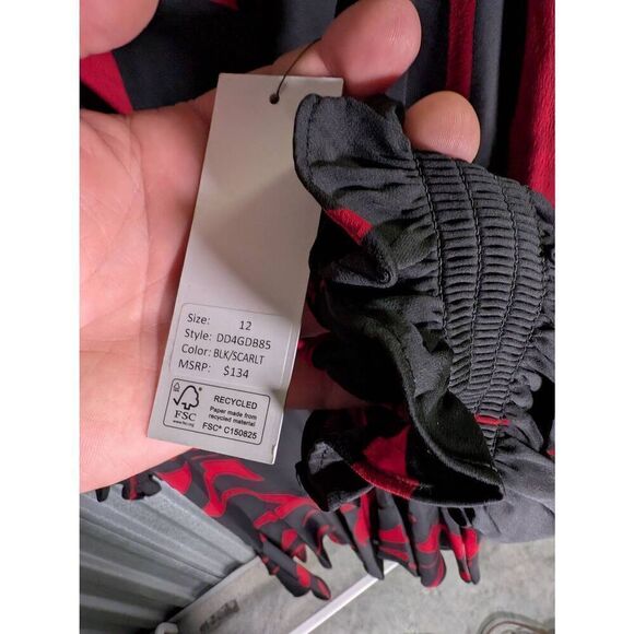 NWT DKNY by Donna Karan Surplice V-Neck Long Sleeve Asymmetrical Hemline Dress S - Picture 5 of 6